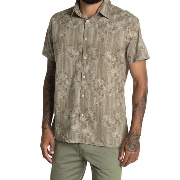 Selected Homme Mens Judd Short Sleeve Shirt Size XL Leaf Print - Picture 7 of 8